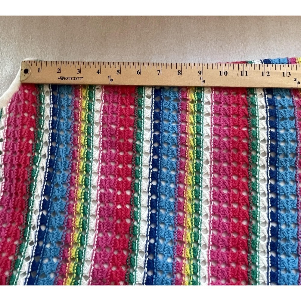Gap Kids Rainbow Striped Crochet Dress Girls XL 12-13 Years  Multicolor Knit - Picture 6 of 9